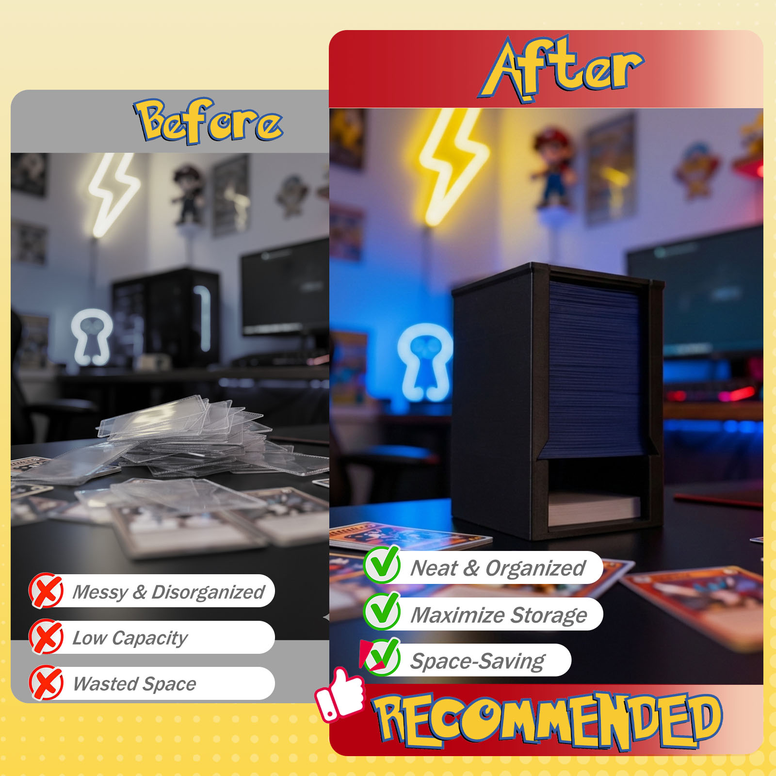 Pokemon Card Storage & Top Loader Dispenser - Card Sorting Tray for TCG thumbnail 3